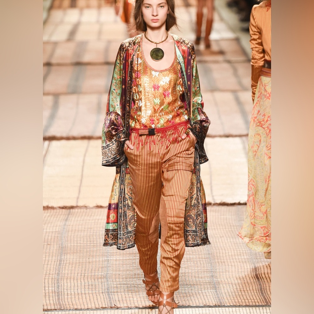 Etro 2017 runway silk pants